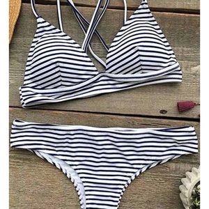 hit summer stripe bikini set